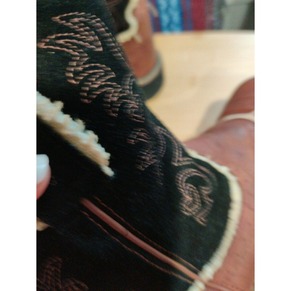 Ariat Youth Size 7 B Brown Black Leather Cowboy Boots - Picture 11 of 12